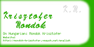 krisztofer mondok business card